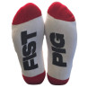 Mr B - Mister B Chaussettes Fist Pig Blanc-Rouge